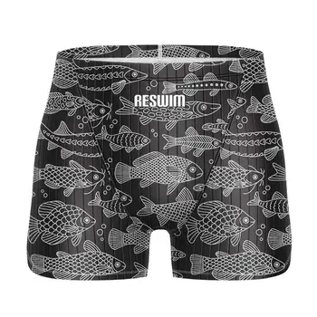 Striped Cartoon Boys Swimsuit Set 2 New Men's Swim Jammer Swimsuit Shorts Athletic Training Summer Boy's Beach Tights Swimwear Quick Dry Swimming Trunks Surf Pants 2