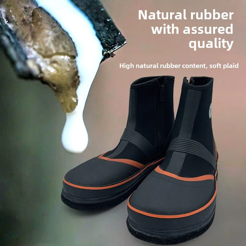 Nuevo Popular Naranja impermeable antideslizante al aire libre Botas de lluvia de goma Botas cortas adecuado para acampar jardinería diversas ocasiones