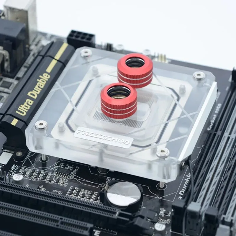 FRZZEZMOD New Computer CPU Water Cooler Block Full Cover Large Area 2020 Diamond Pattern 6mm Bottom Plate RGB. INTEL-XPM
