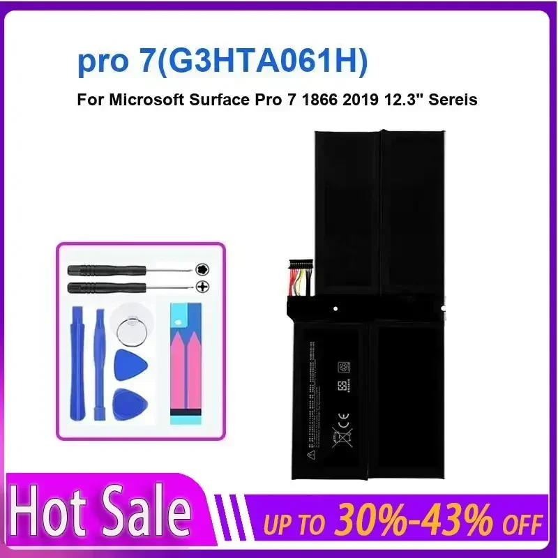 

Аккумулятор для ноутбука 5702 мАч для Microsoft Surface Pro 7 1866 2019 12,3 дюйма Sereis pro 7 (G3HTA061H) долговечный и сменный аккумулятор