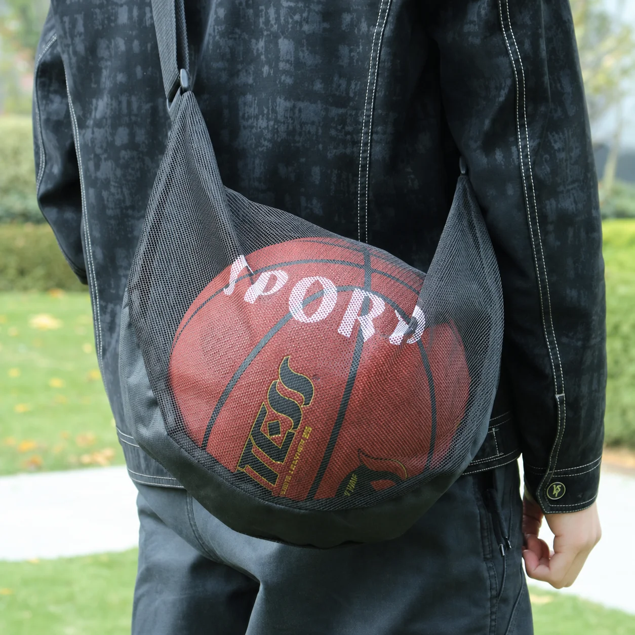 Basketball Bag Thickened Mesh Crossbody Carry Bag Volleyball Bag Adjustable For Daily Casual Entertainment Volleyball Basketball