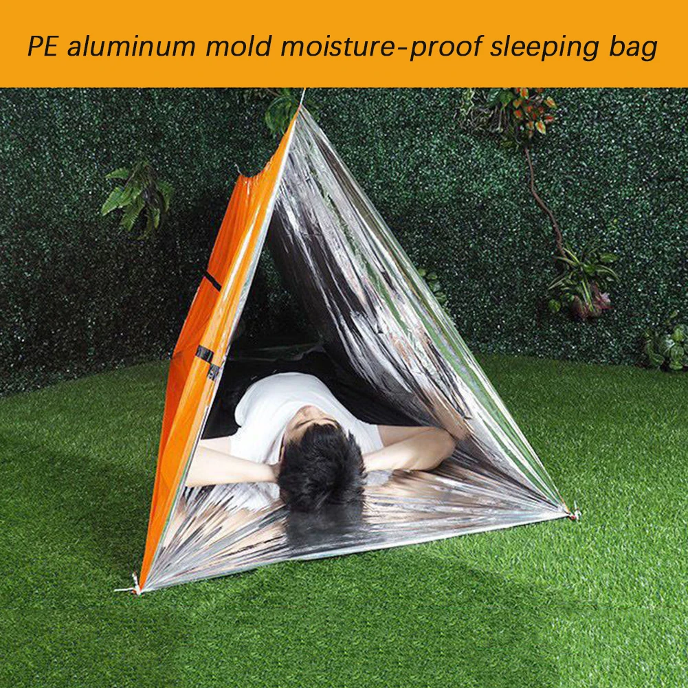 Outdoor PE Aluminum Film Emergency Sleeping Bag Thermal Insulation Moisture-proof Reflective Emergency Blanket