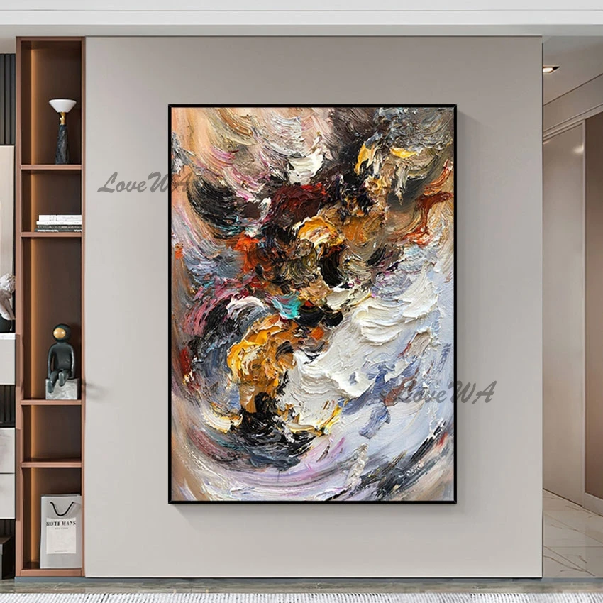 

No Framed Palette Knife Heavy Texture Abstract 3D Thick Acrylic Canvas Oil Painting Wall Picture Modern Art Home Decoration