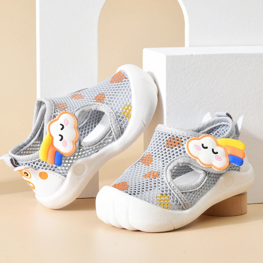 Cartoon Mesh Non-Slip Baby Breathable Shoes for Spring Summer High Elastic Comfy Shoes Kids Shoes For Learning Walking