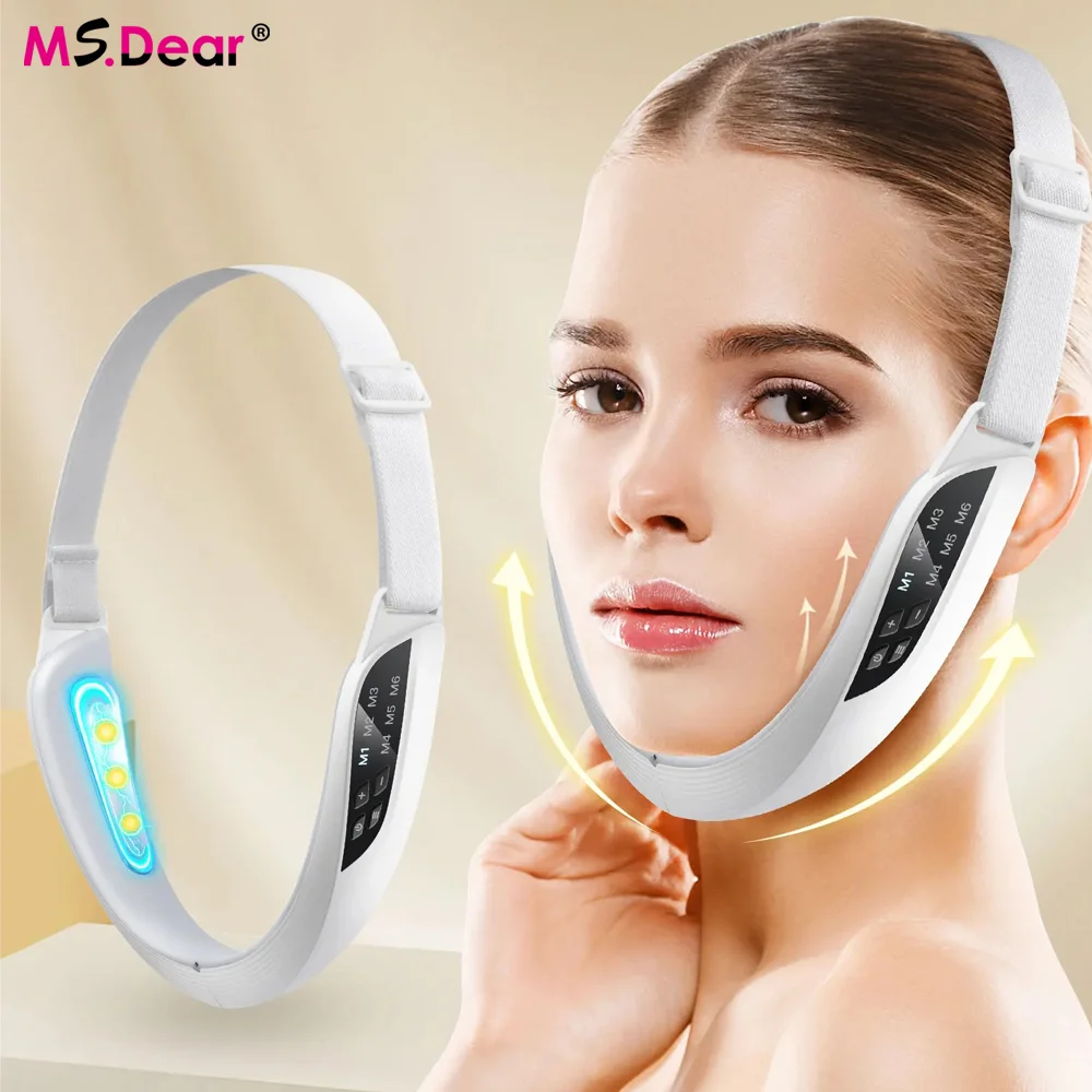 جهاز تجميل الوجه على شكل حرف V، جهاز تدليك لشد الوجه، إزالة الذقن المزدوجة، 8 أداة تجميل الوجه شدة قابلة للتعديل #1