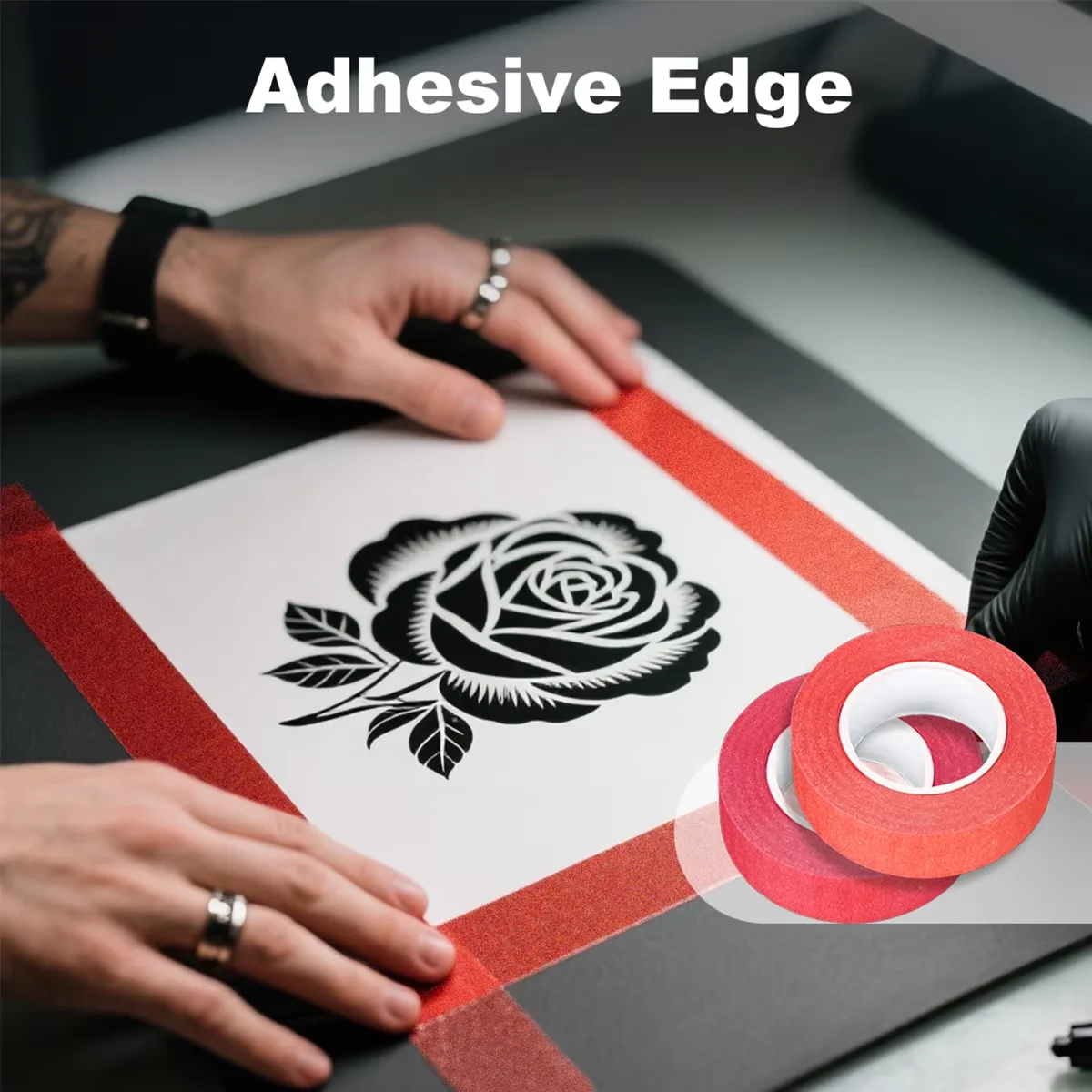 Multi-Color Tattoo Masking Tape Residue-Free Low Tack Crepe Paper Tape for Tattoo Stencil Positioning, Clean Lines Tattoo Studio
