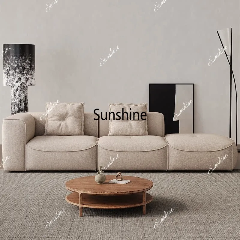 Fabric sofa cotton and linen can be fully disassembled and washed module combination small apartment living room free