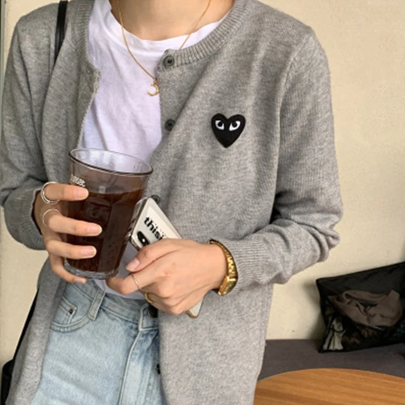 Spring Autumn Gray White Single-breasted Causal Slim Knitted Cardigan  Ladies Long Sleeve Thin Sweater Knitwear Women Clothes