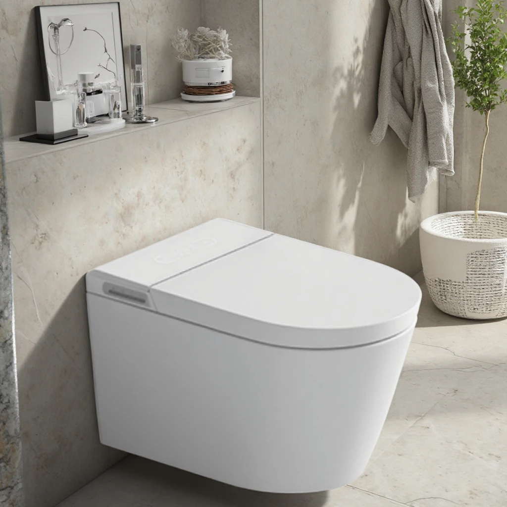 Durable Smart Intelligent Ceramic WC Toilet Wall-Mounted with Advanced Seat Heating Automatic Sanitary Ware for Bathroom