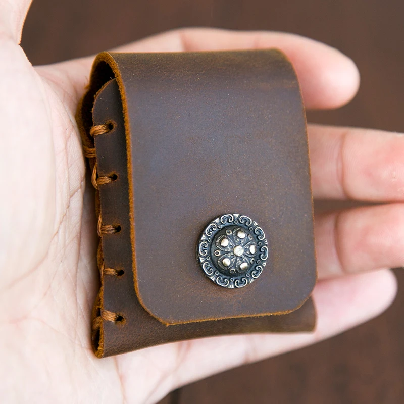 Custom Lighter Case Protective Sleeve Lighter Storage Holster Genuine Leather  Belt Bag Handmade for Zippo Lighter Case