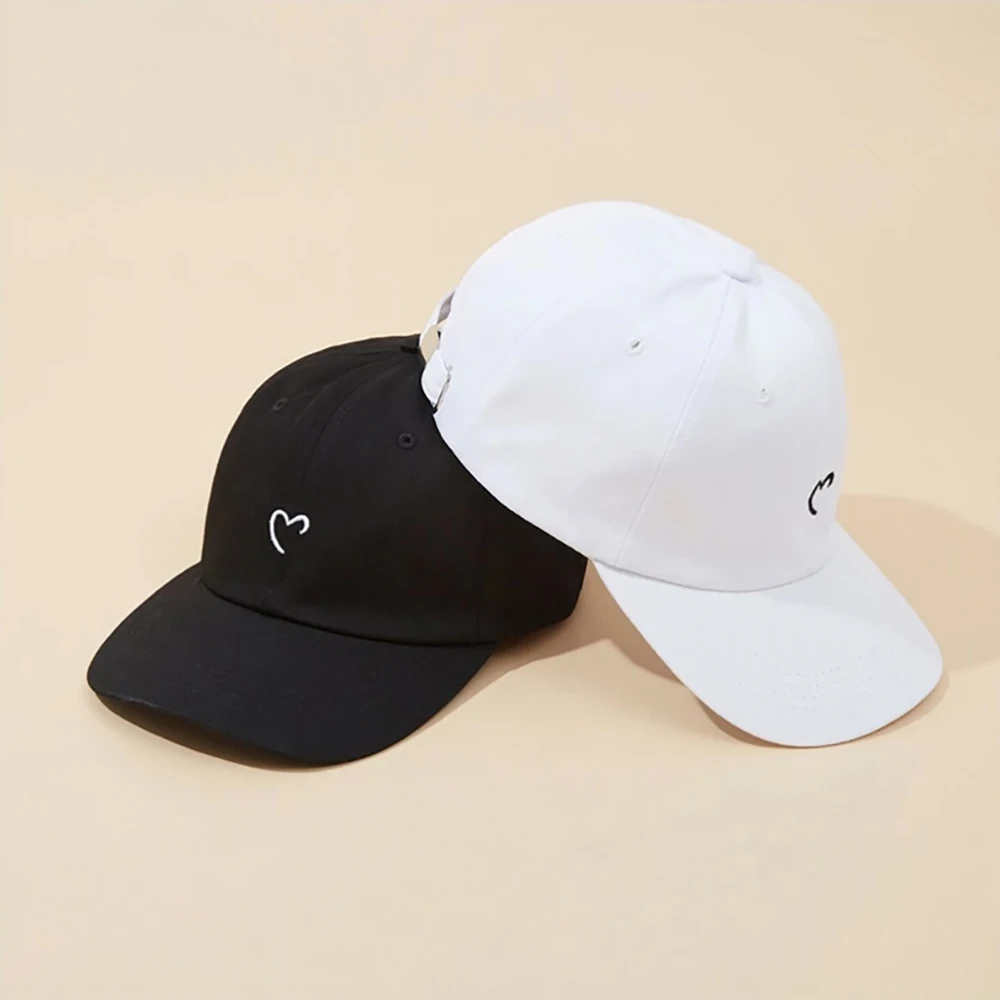 Leisure Couple Baseball Caps Love Embroidered Pattern Hats Outdoor Sunscreen Peaked Cap For Women Girls