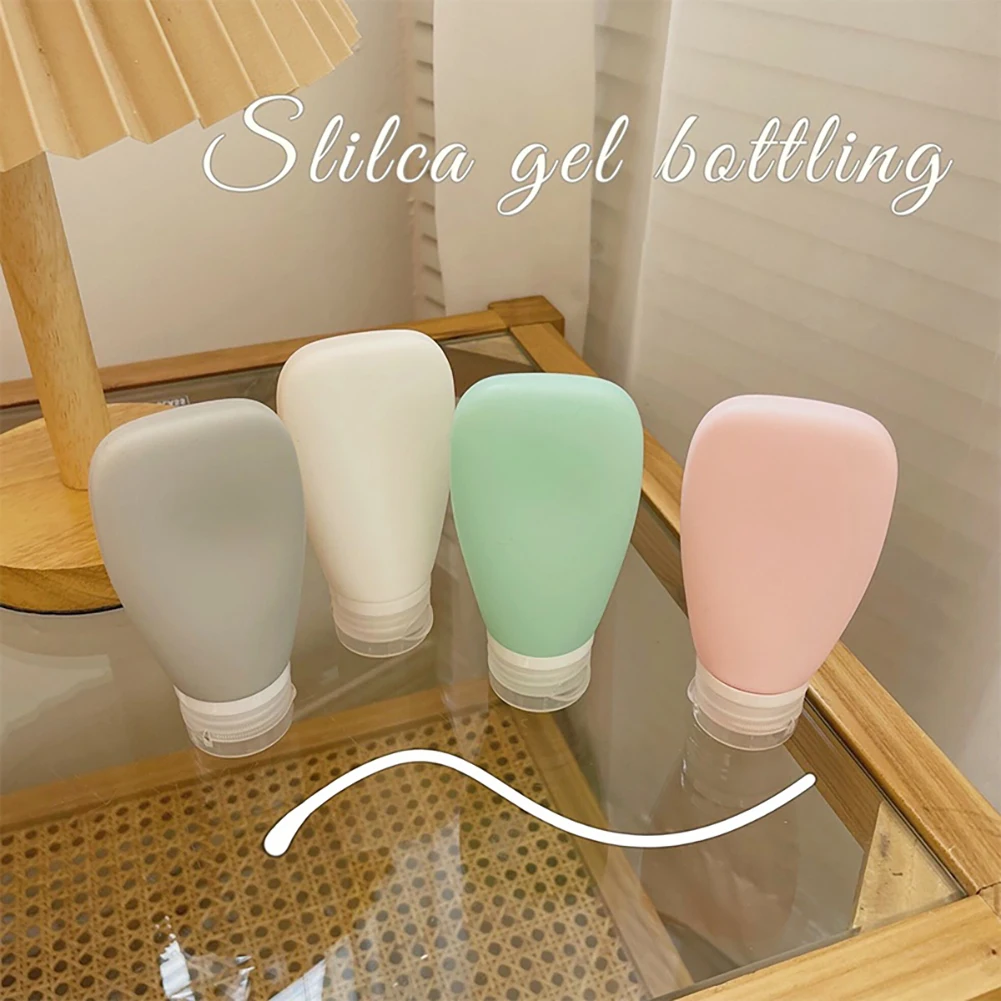 30ml/60ml/90ml Silicone Travel Bottles Sub-packaging Storage Bottles Leakproof Refillable Bottle for Shampoo Skin Care Products