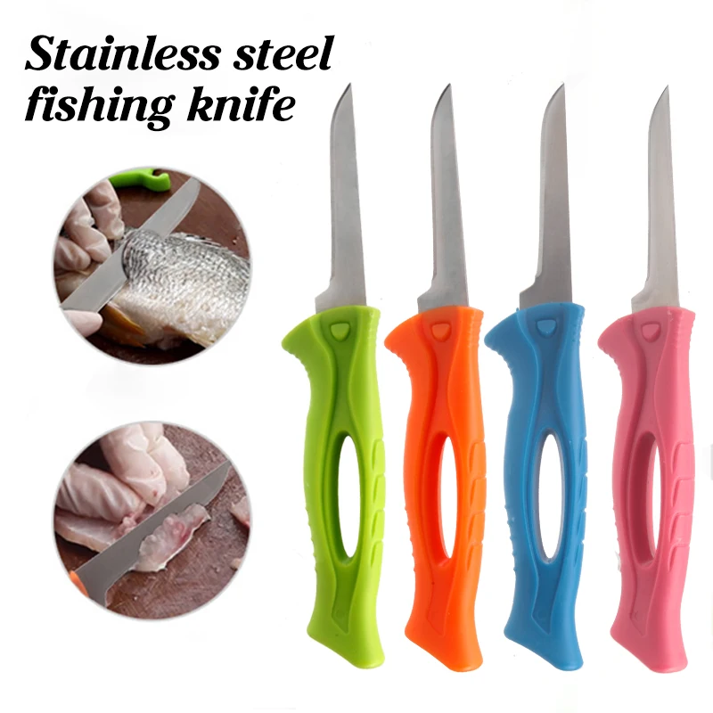 سكين تقطيع السمك من الفولاذ المقاوم للصدأ ، أدوات التخييم ، مقبض تقطيع اللحم ، ملحقات قارب الصيد في الهواء الطلق ، جودة عالية