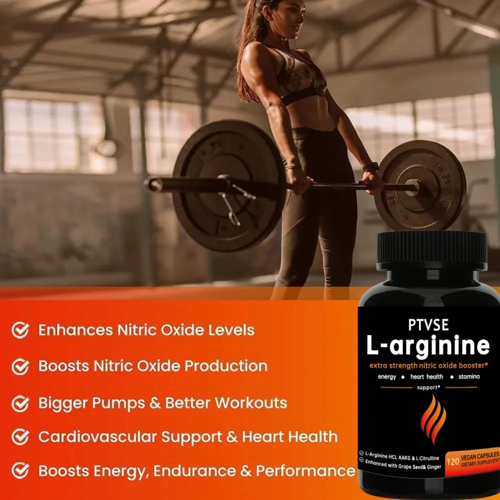 Super L-arginine of nitric oxide supplement, which can promote muscle growth, blood supply, and provide energy