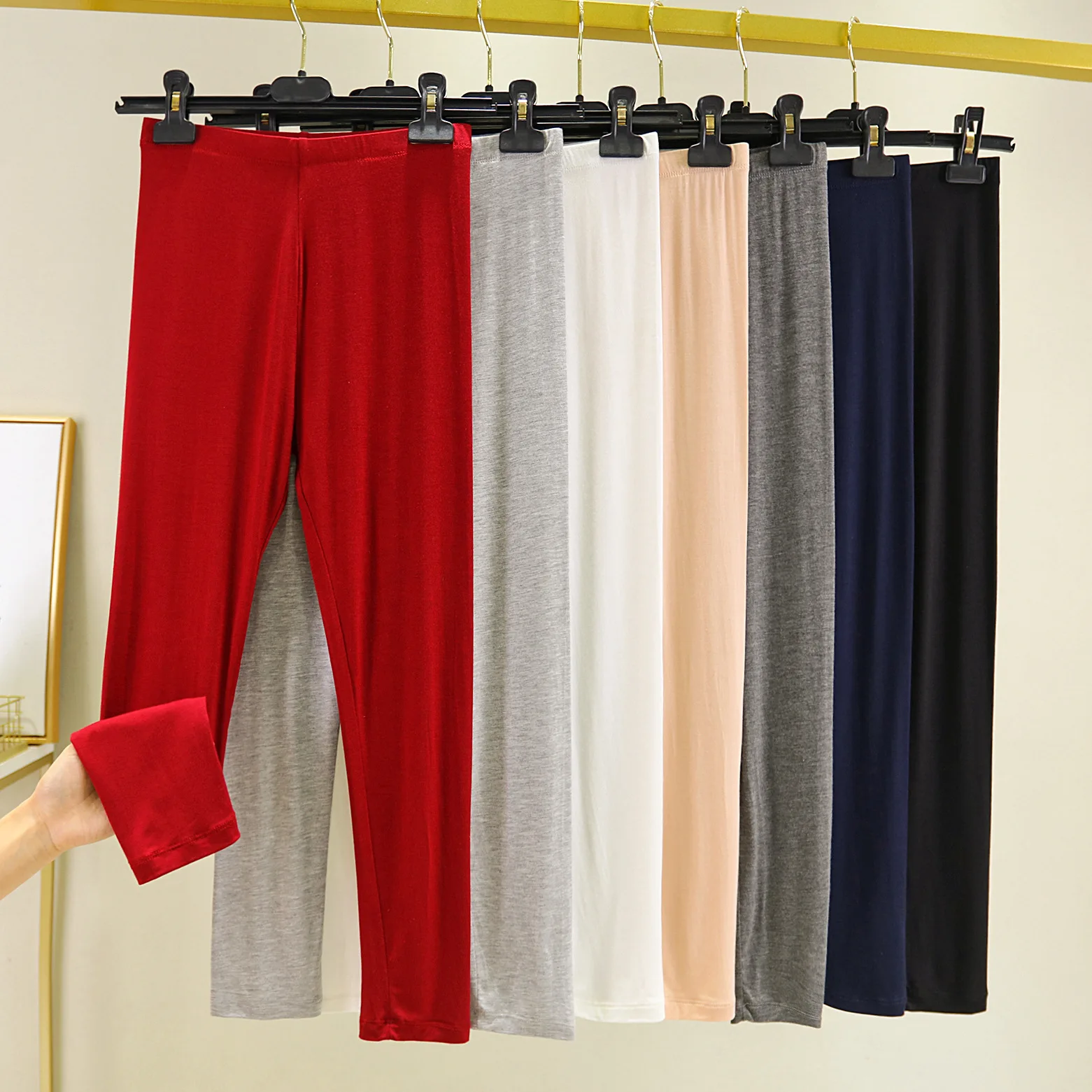 2023 new summer women\'s cotton big leggings elastic comfortable pure color contracted pencil pant Ankle-Length pants trousers