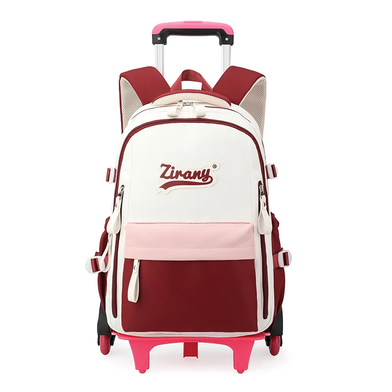 Rolling School Bags for Girls Backpack Children Waterproof School Backpacks with Wheels Middle School Trolley Luggage Back Pack