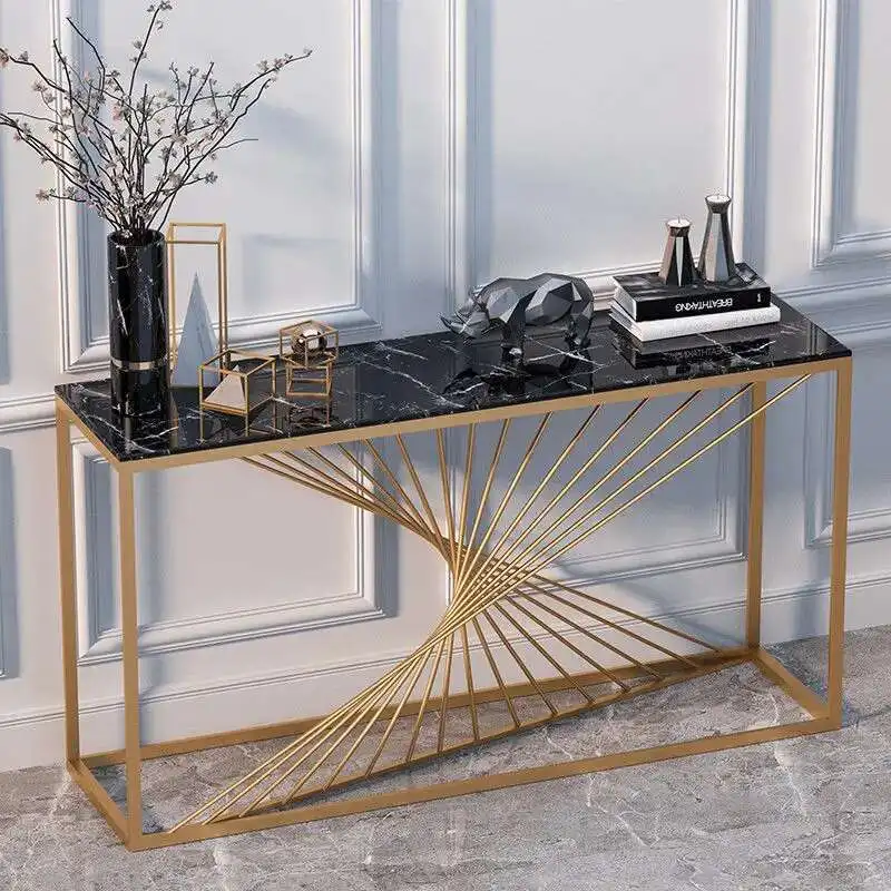

Metal Rustic Entrance Table Vintage Design European Creative Corner Table Narrow Cute Console Ingresso Furniture Living Room
