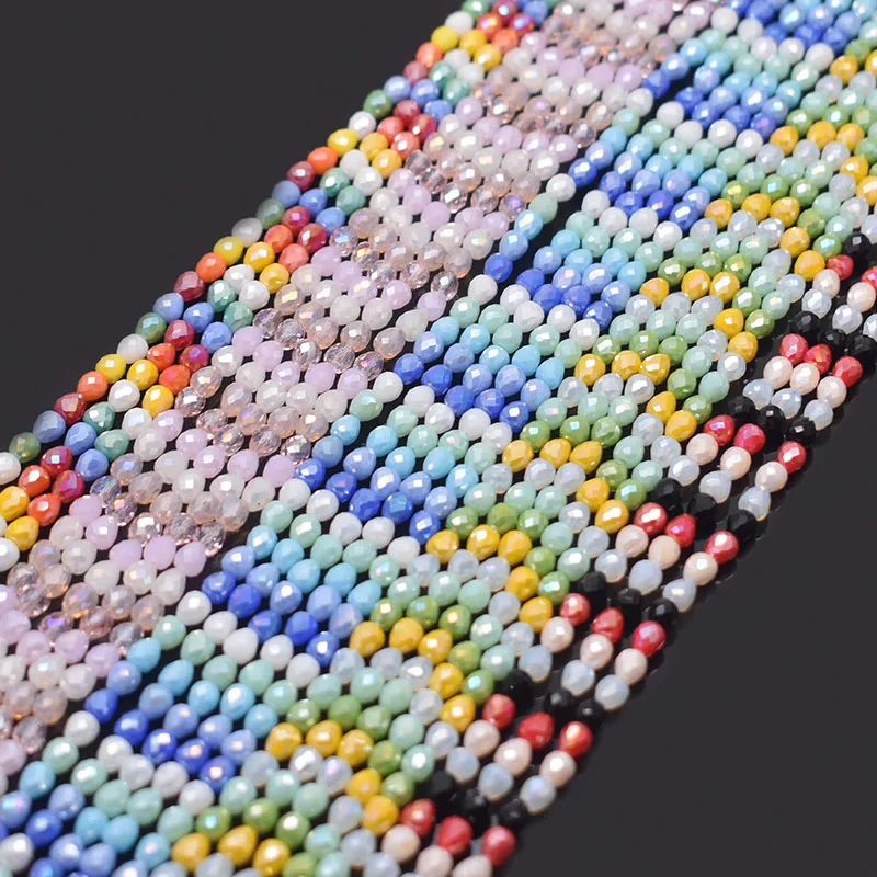 

New Regular Color 4mm Crystal Glass Beads Strawberry Faceted Crystal Beads Loose Spacer Beads for Jewelry Making Necklace DIY