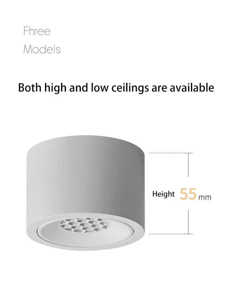 Saiyo Led Downlight Ultra Thin Surface Mounted Ceiling Lamp Anti Glare White Black Slim Spotlights For Home Shop Indoor Lighting