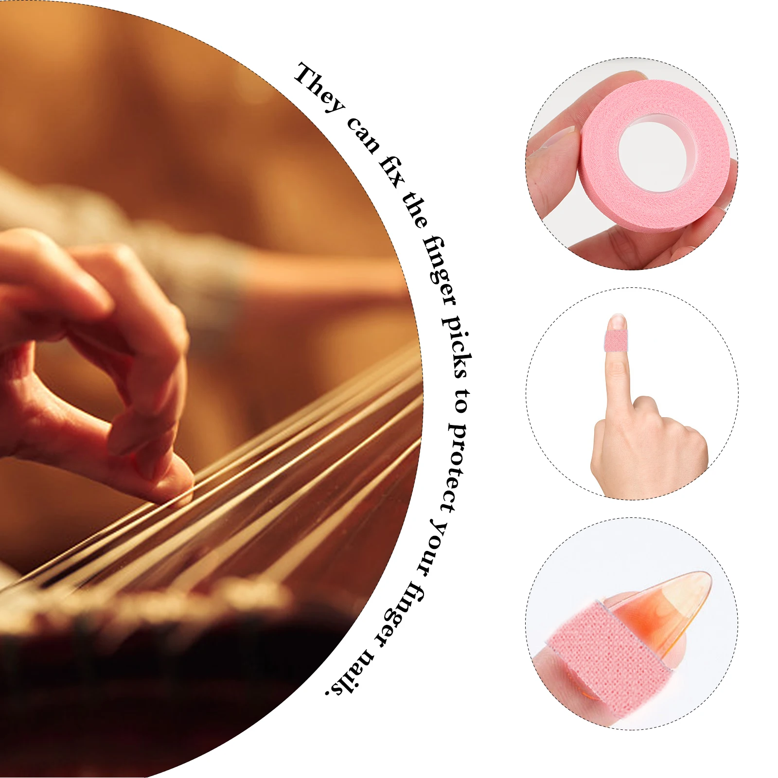 

10 Rolls Guitar Finger Adhesive Tape For Guzheng Pipa Players Breathable Cotton Finger Protection Tapes Self Adhesive Cotton