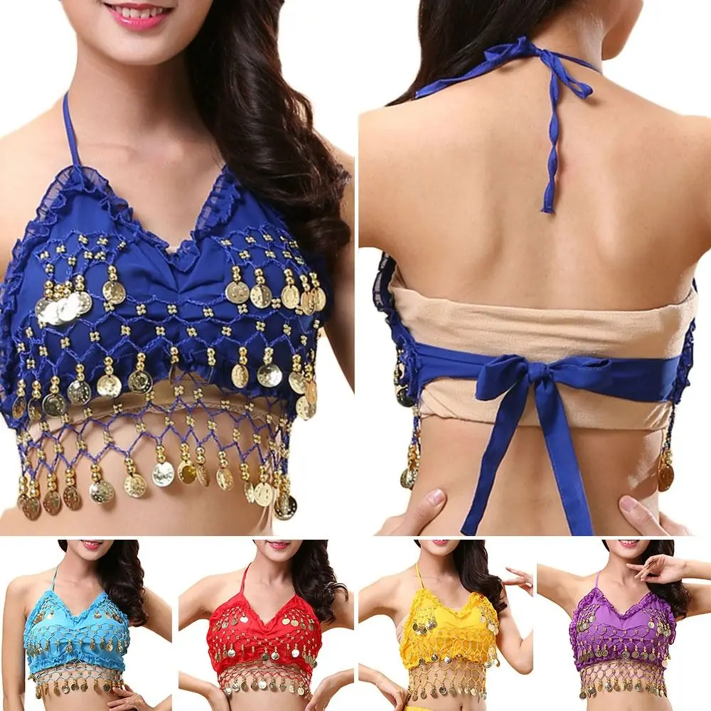 Belly Dance Bra Sequined Beaded Top Sexy Dancing Costume Festival Club Party Fringe Costume