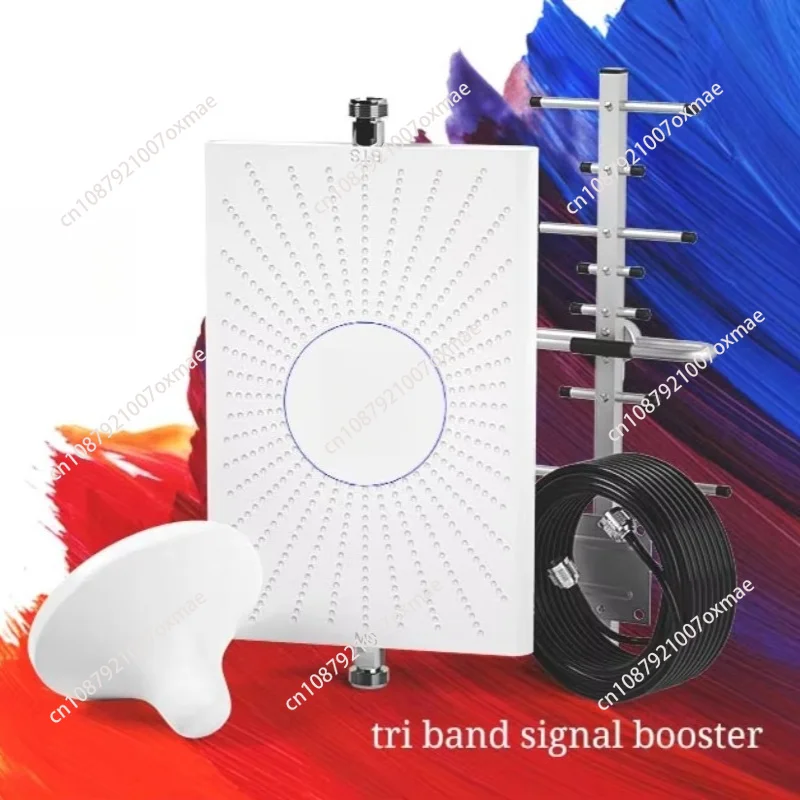 Tri-band Mobile Signal Booster 850 1700 1900MHz 2G 3G 4G 65db Tri-band Amplifier Mobile Signal Booster Repeater