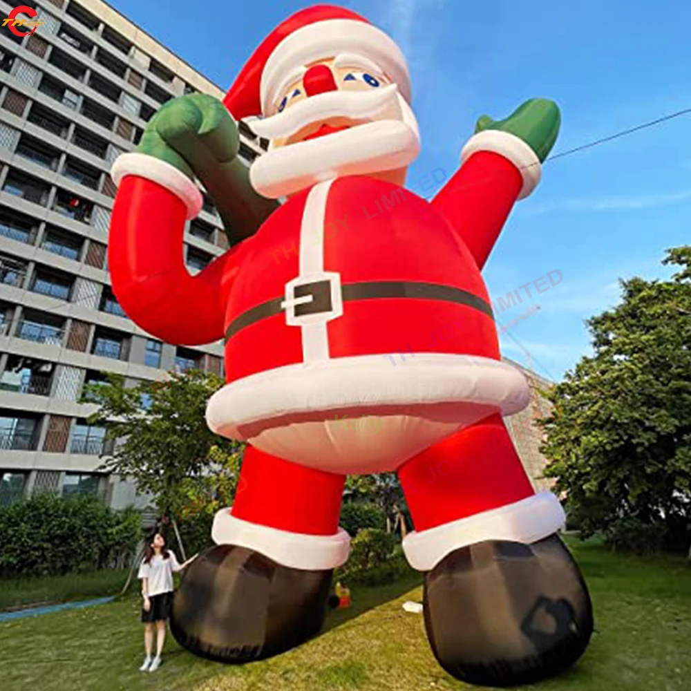 2025 nuevo Papá Noel inflable gigante con bolsa de regalo varias dibujos animados inflables de Papá Noel viejo decoración para decoración de patio de Navidad