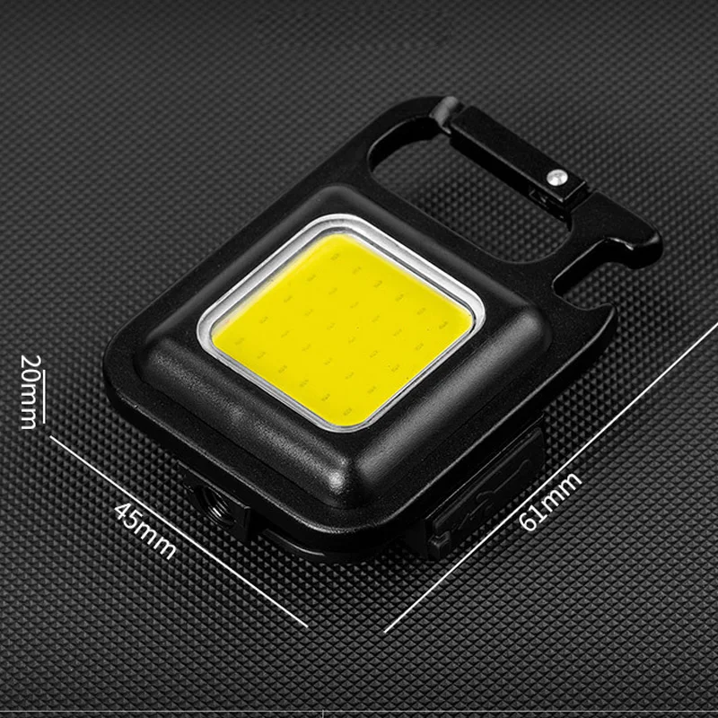 1pc COB Keychain Work Light Flashlight With 4 Lighting Modes Keychain Light Emergency Light Mini Flashlight With Magnetic Base