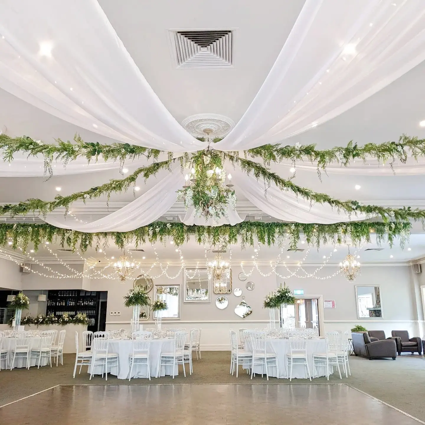 White Ceiling Drapes for Weddings Wedding Arch Draping Fabric Chiffon Curtain for Party Stage Wedding Decoration,1 Panel