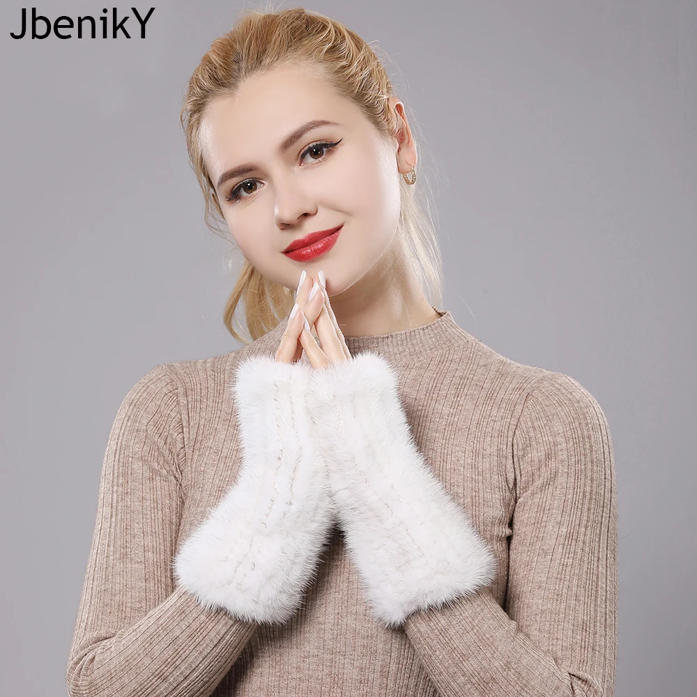 

Зимние перчатки из меха норки для женщин, перчатки из натурального меха, новая мода, эластичные перчатки из натурального меха норки 20 см, вязаные митенки из искусственной норки