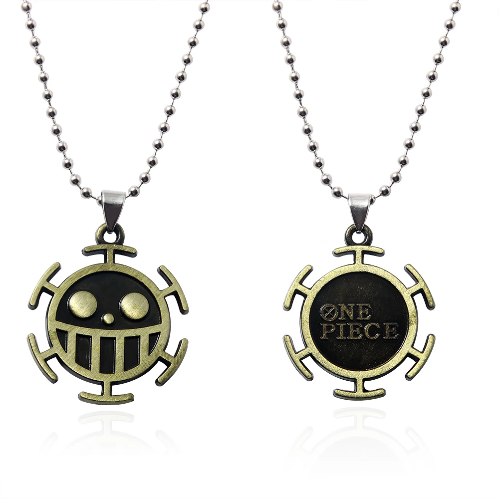 Anime Necklace Fashion Cosplay Luffy Pirate Skull Zinc Alloy Metal Pendant Rope Chain Choker Jewelry Gift Souvenir