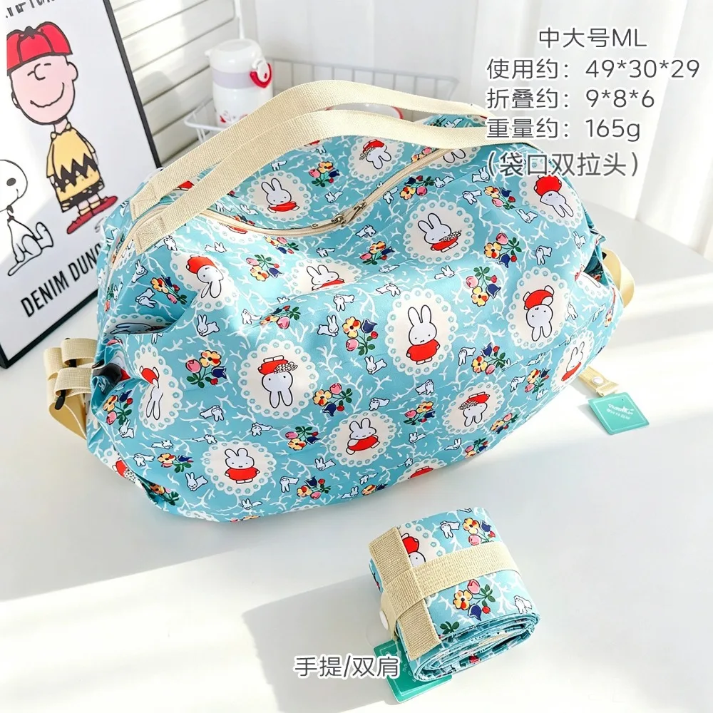 Cute Foldable Eco Friendly Bag Cartoon Large Capacity Shopping Pouch Single Double Shoulder Travel Bag for Daily Outdoor Trip view 3