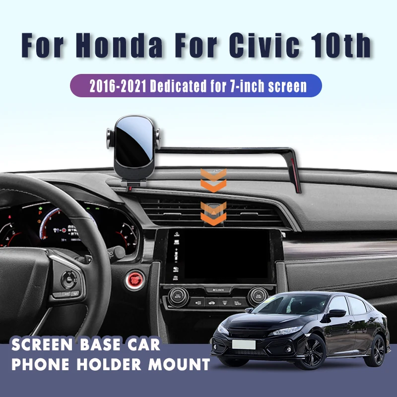 

Car Phone Holder For Honda Civic 10th 11th 2016-2023 GPS Dashboard Bracket, Vehicle Central Screen-Specific Fit Driving-Friendly