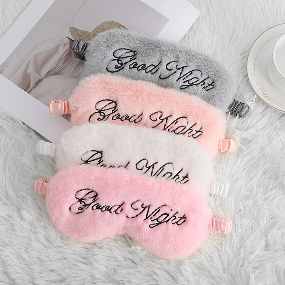 Plush Letter goodnight Sleep Eye Mask Soft and Skin-friendly Eye Covers Sleeping Blindfold for Boys Girls to Sleep Better