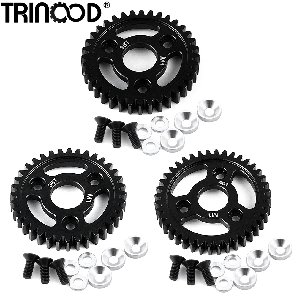 TRINOOD Steel Main Spur Gear Transmission Motor Gears 1M 36/38/40T for 1/8 T-RAXXAS Revo 2.5, 3.3 Slayer Pro Upgrade Parts