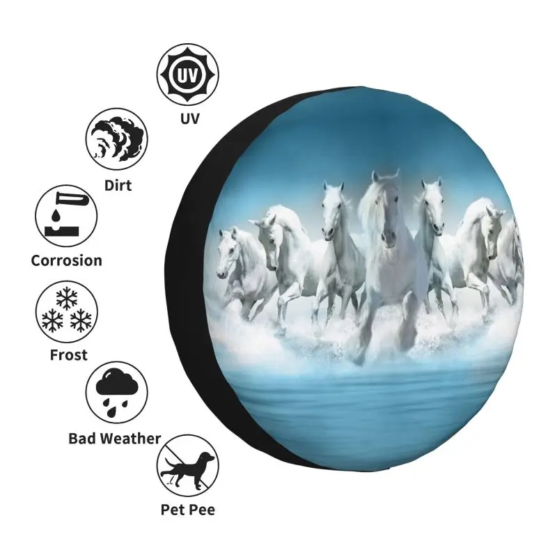 Classic Horse Running Painting Spare Wheel Cover for Mitsubishi Pajero 4x4 RV Custom Animal Tire Protector 14\