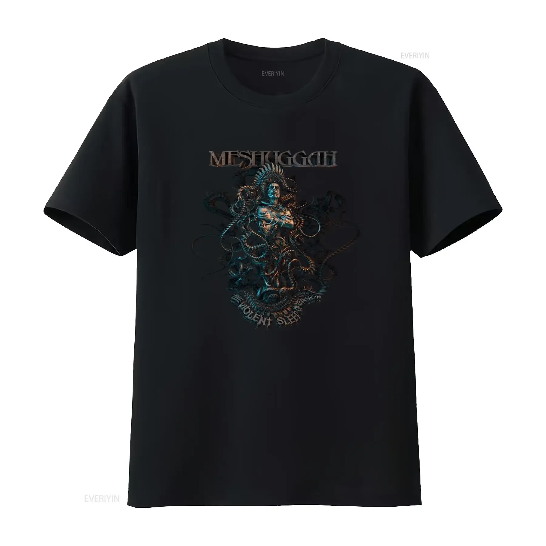 Meshuggah The Violent Sleep Of Reason Print Black Short Long Sleeve T Shirt vintage Washed designer clothes streetwear
