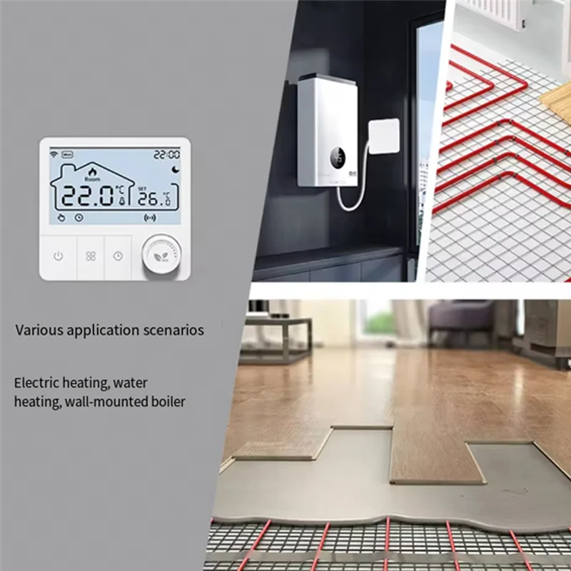 REPLA-Tuya Smart Wifi For Gas Boiler Works Battery-Powered Thermostat With Alexa& Google Home Support