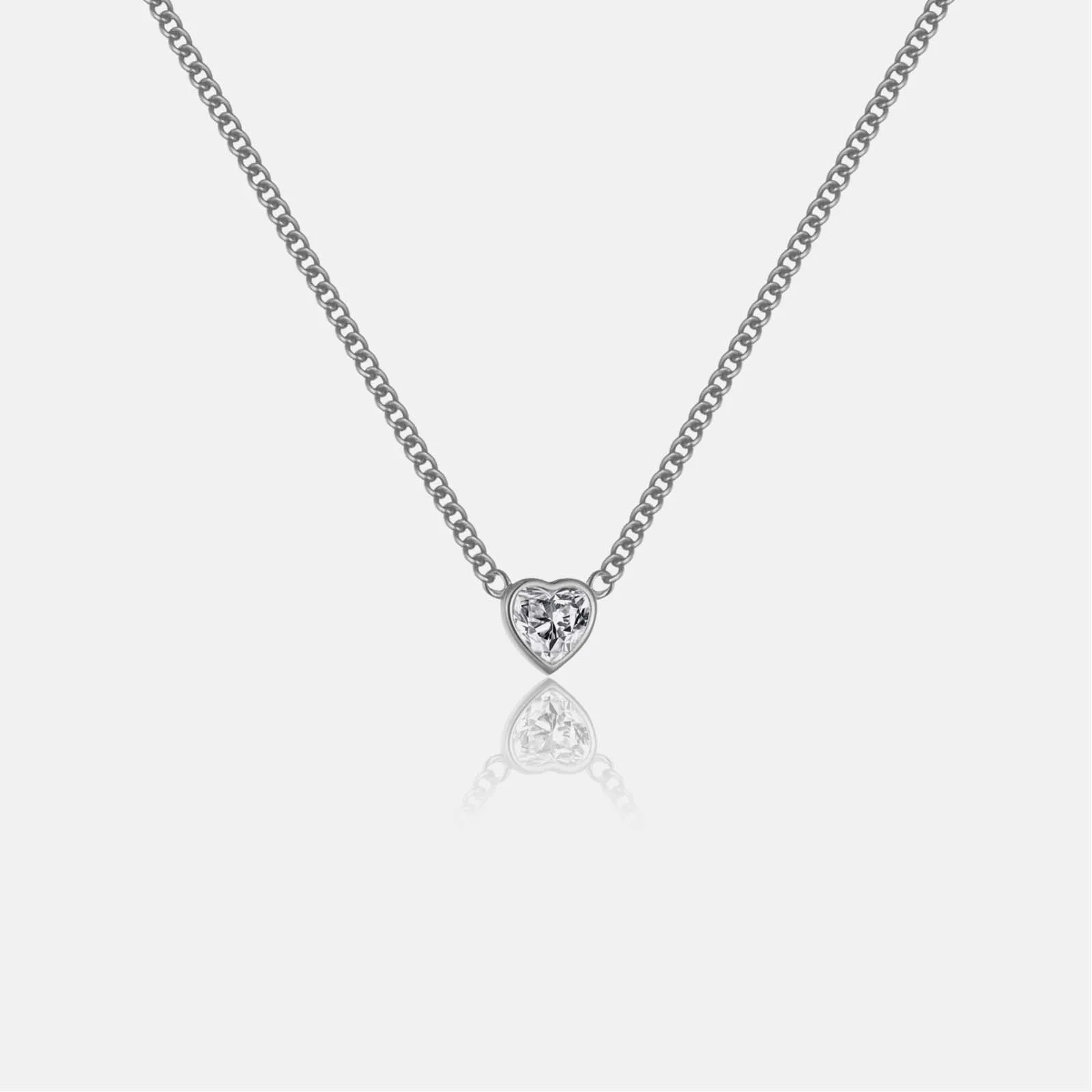 VEWANT 925 Sterling Silver Clear Classic Heart Clear Pendant Long Thick Chain Necklace Choker Luxury 2024 Fine Jewelry