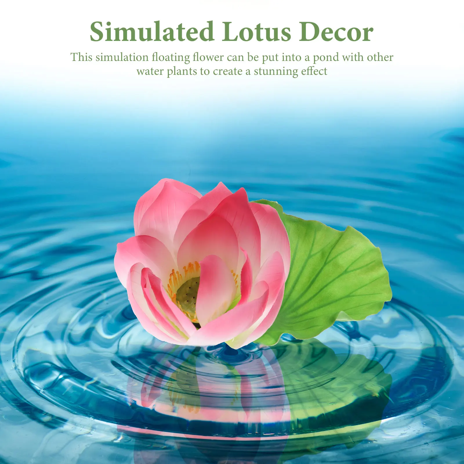 

1 set PU Pink Simulation Lotus nament Lotus Artificial Leaves Decor Water Lily Home Garden Pond Simulation Props