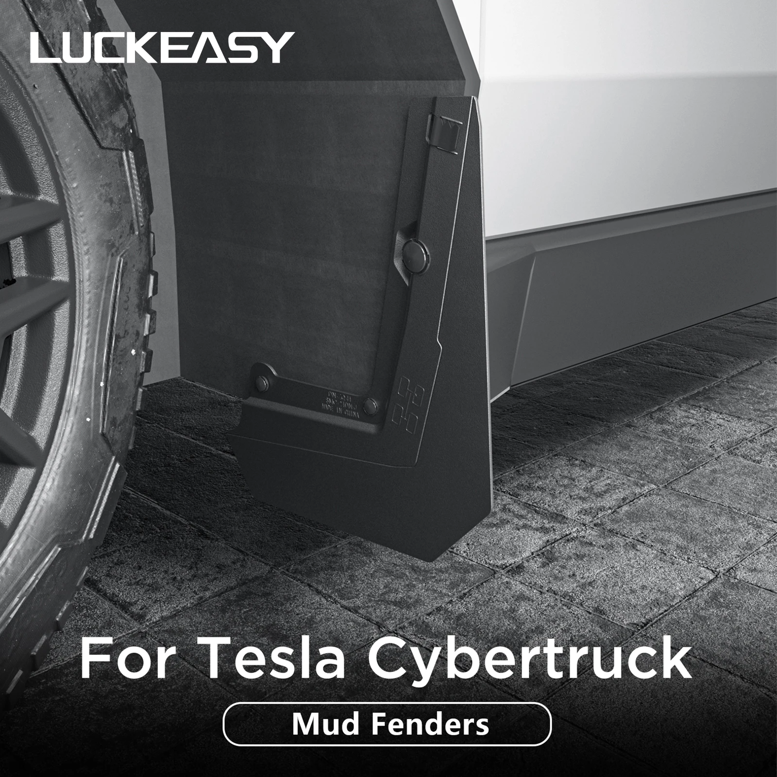 LUCKEASY For Tesla Cybertruck 2024-2025 Rear Wheel Mud Flaps Car Modification Accessories Splash Guard Mud Fenders Kit 4Pcs