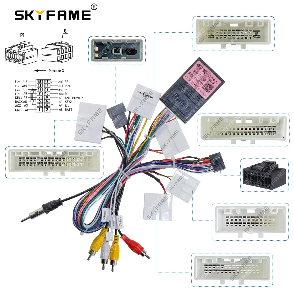 SKYFAME Car 16pin Wiring Harness Adapter Canbus Box Decoder