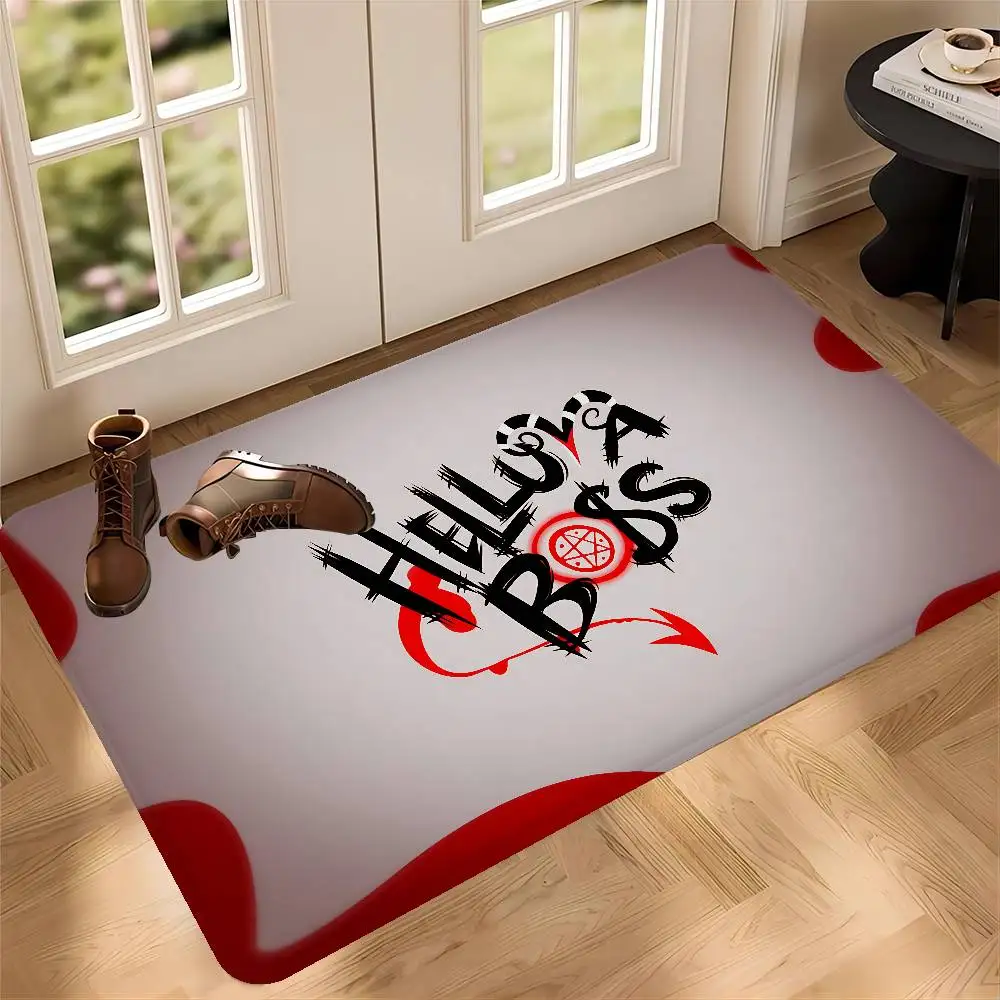 Anime H-Helluva boss Room Mats Cheaper Anti-slip Modern Living Room Balcony Printed Welcome Rug