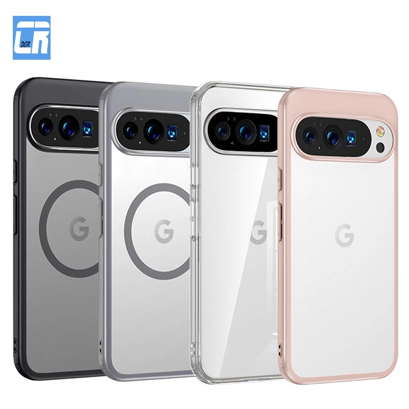 حافظة هاتف مغناطيسية شفافة غير لامعة لهاتف جوجل بيكسل 10 برو XL 10Pro 10 لهاتف Magsafe غطاء مقاوم للصدمات