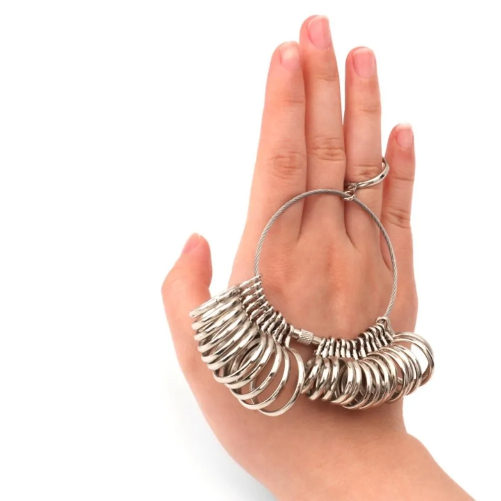 قياس دقيق الولايات المتحدة المملكة المتحدة حلقة الحجم الألومنيوم حلقة عصا حلقة أداة قياس المهنية السلس حواف البنصر مجموعة قياس #3