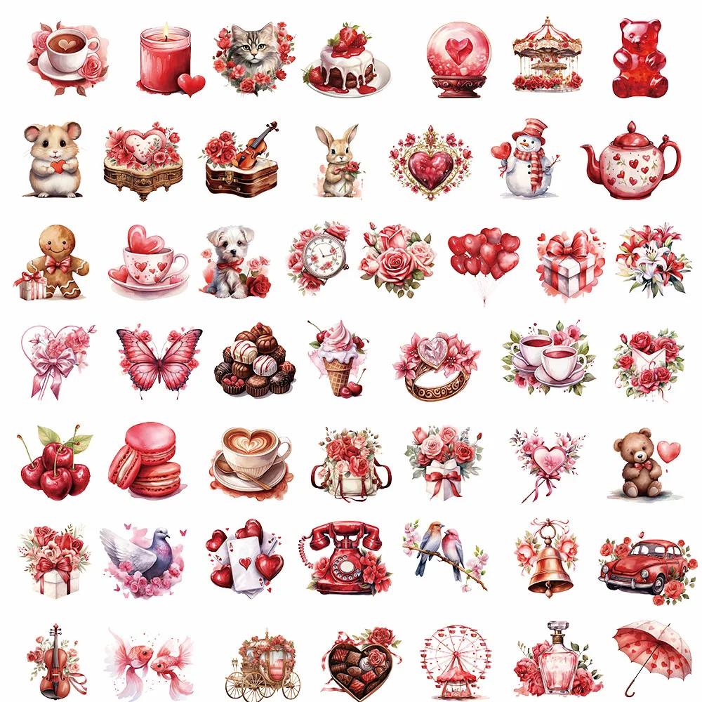 50PCS Confession Gift Stickers Ins Style, High Beauty, Personalized Decoration, Phone Cases, Handbooks, Luggage, Waterproof Stic