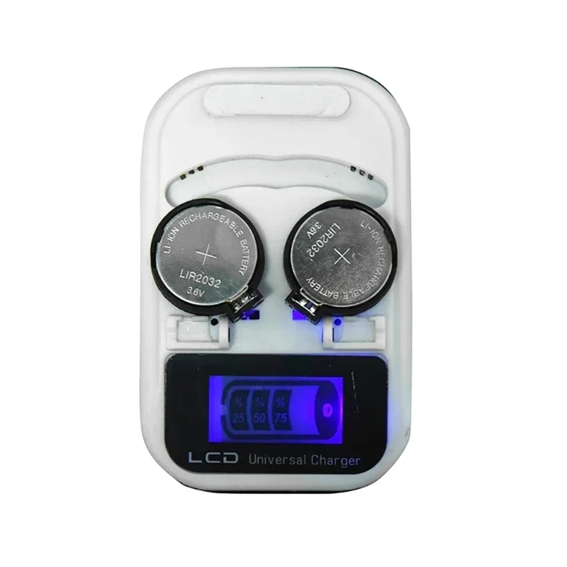 LIR2032 LIR2025 LIR2016 3.6V Rechargeable Lithium Button Cell Coin LCD 2-Slot