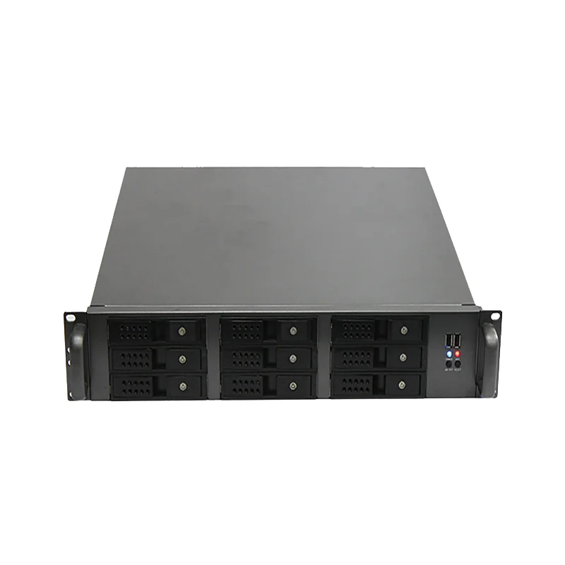 

2U 9 Bays Hot Swap Rack Server Case ATX Form Factor with Fan for Industrial PC Use Stock Available