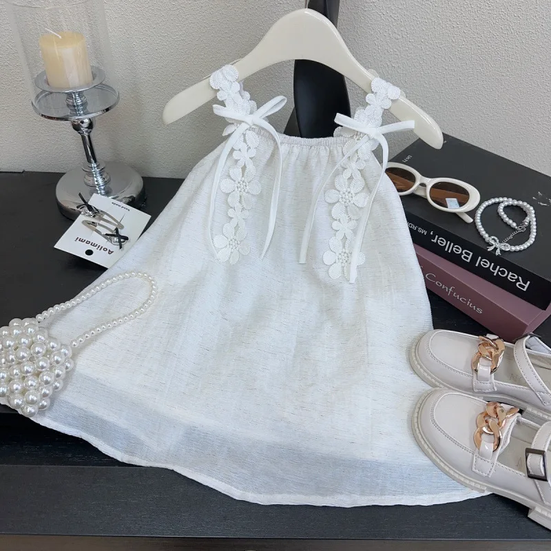 

Children's Dress New Summer Girls' Fashionable Stylish Floral Strap Princess Dress2-8Toddler Baby Set