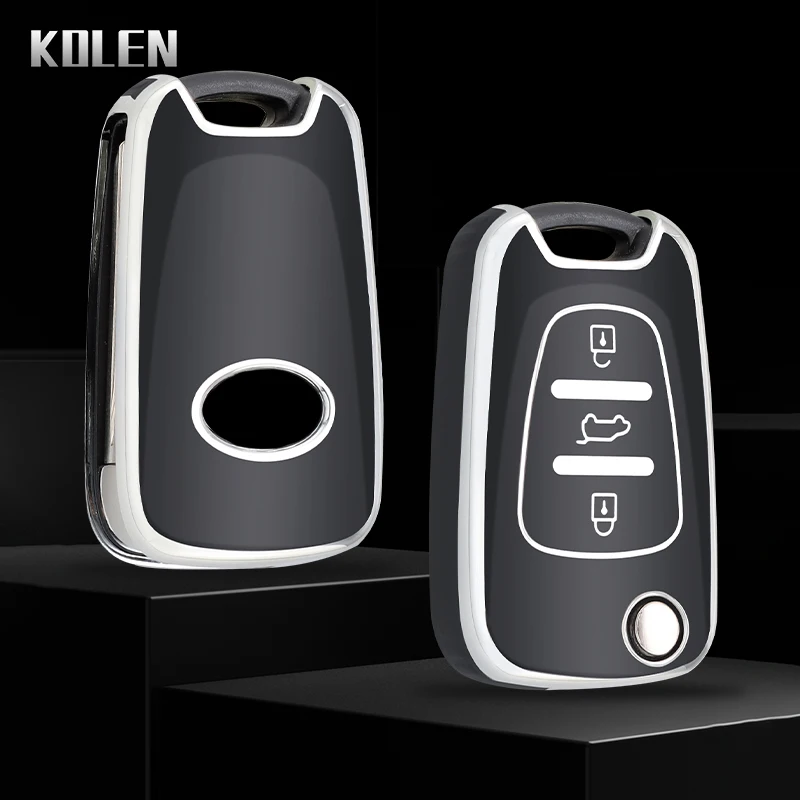 

TPU Car Flip Key Case Cover Fob For Hyundai I10 I20 I30 IX35 I35 Accent Elantra Solaris For KIA K2 K5 Picanto Sportage Optima